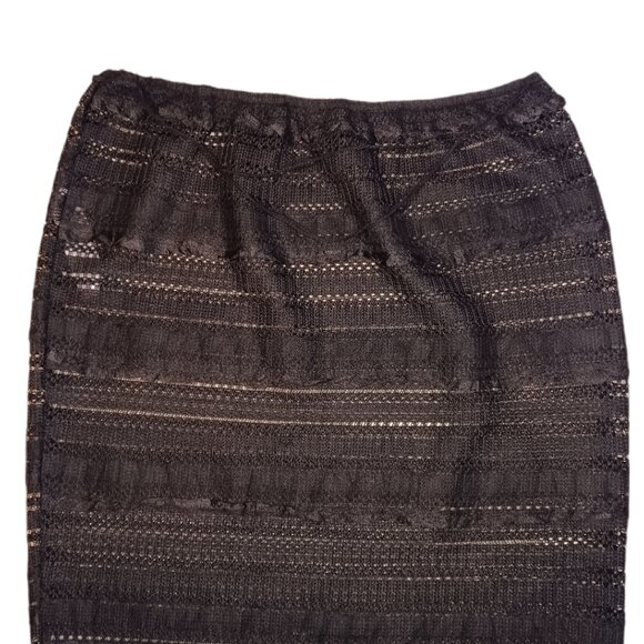 Pretty Little Thing Womens Size 8 Maxi Skirt Black Low Waist Petite Mesh - Picture 8 of 8
